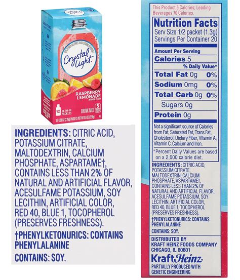 Crystal light nutrition facts