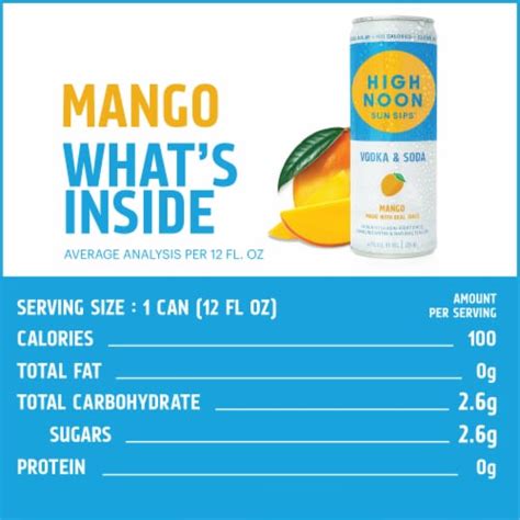 High noon nutrition label